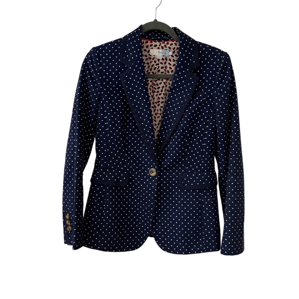 Boden Navy and White polka dot Blazer Size 6 - Picture 11 of 12